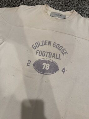 Golden Goose Kids Cream Sweatshirt with Football Graphic